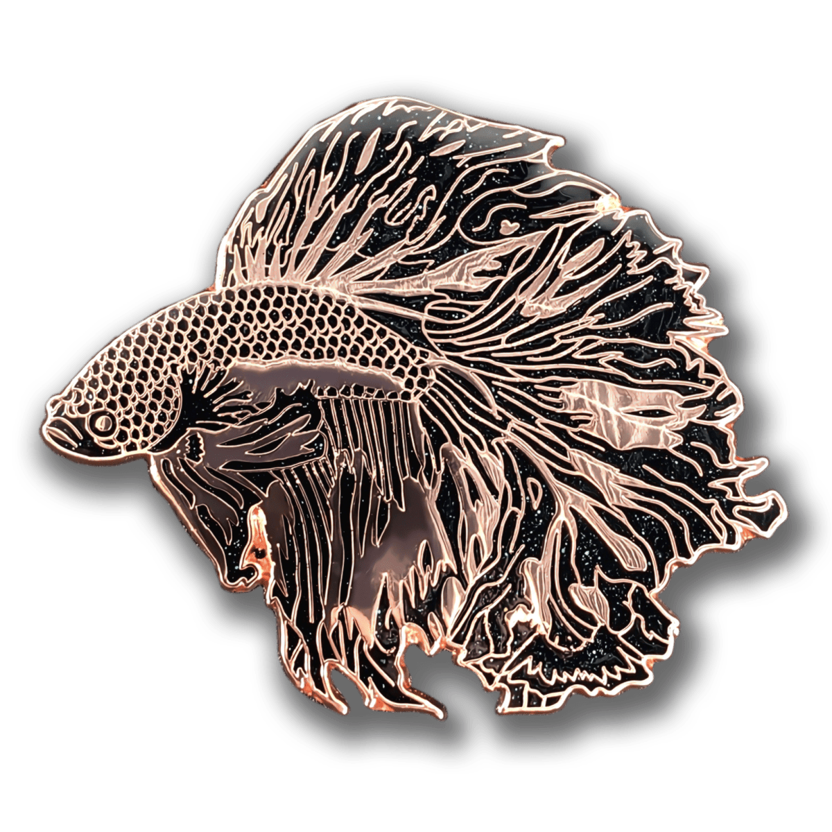 Copper Eclipse Betta Fish Enamel Pin (Limited Edition LE50)