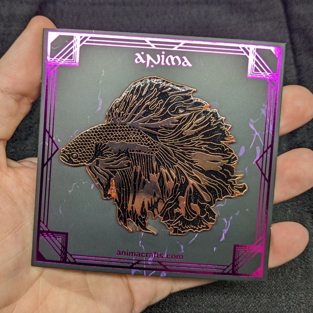 Copper Eclipse Betta Fish Enamel Pin (Limited Edition LE50)