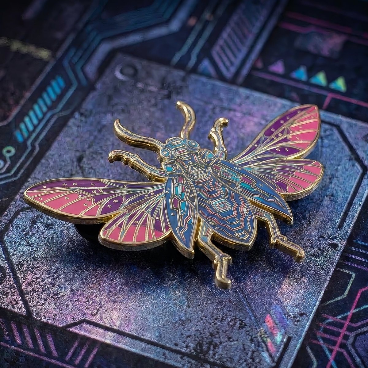 Cyberpunk Beetle Enamel Pin
