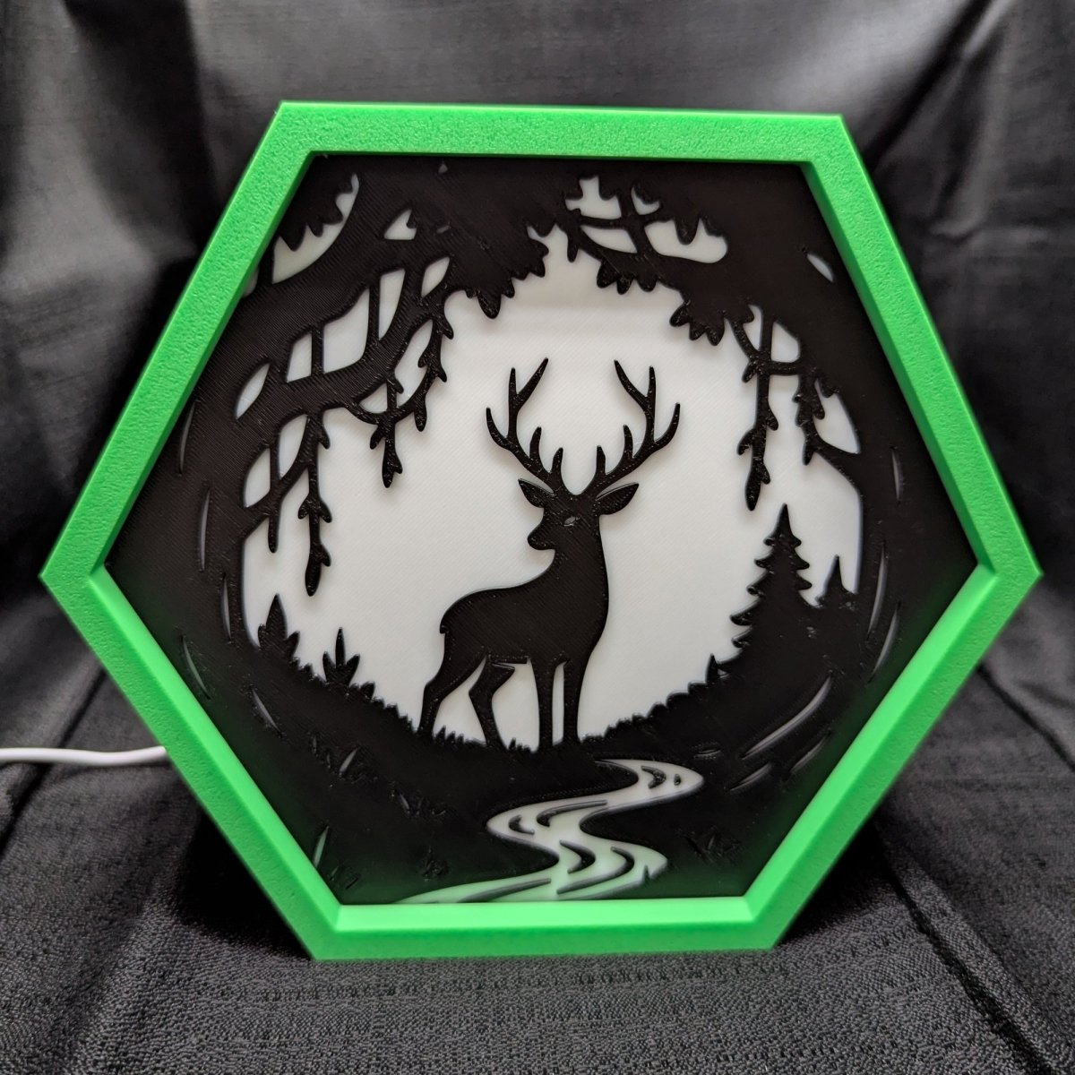 Deer Forest LED Hex Lamp