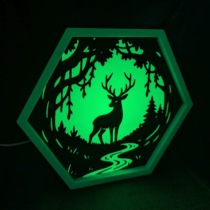 Deer Forest LED Hex Lamp