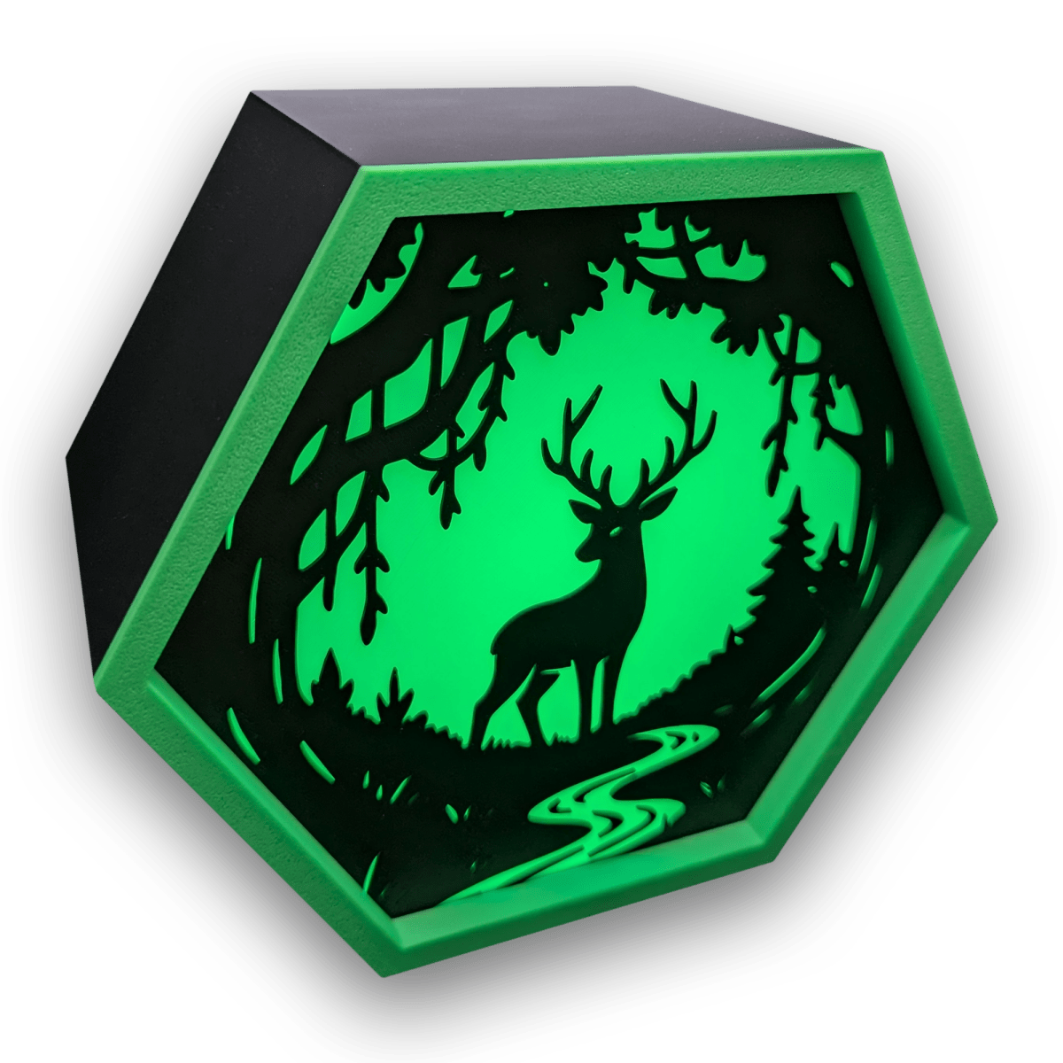 Deer Forest LED Hex Lamp