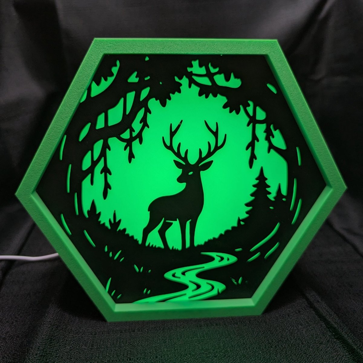 Deer Forest LED Hex Lamp