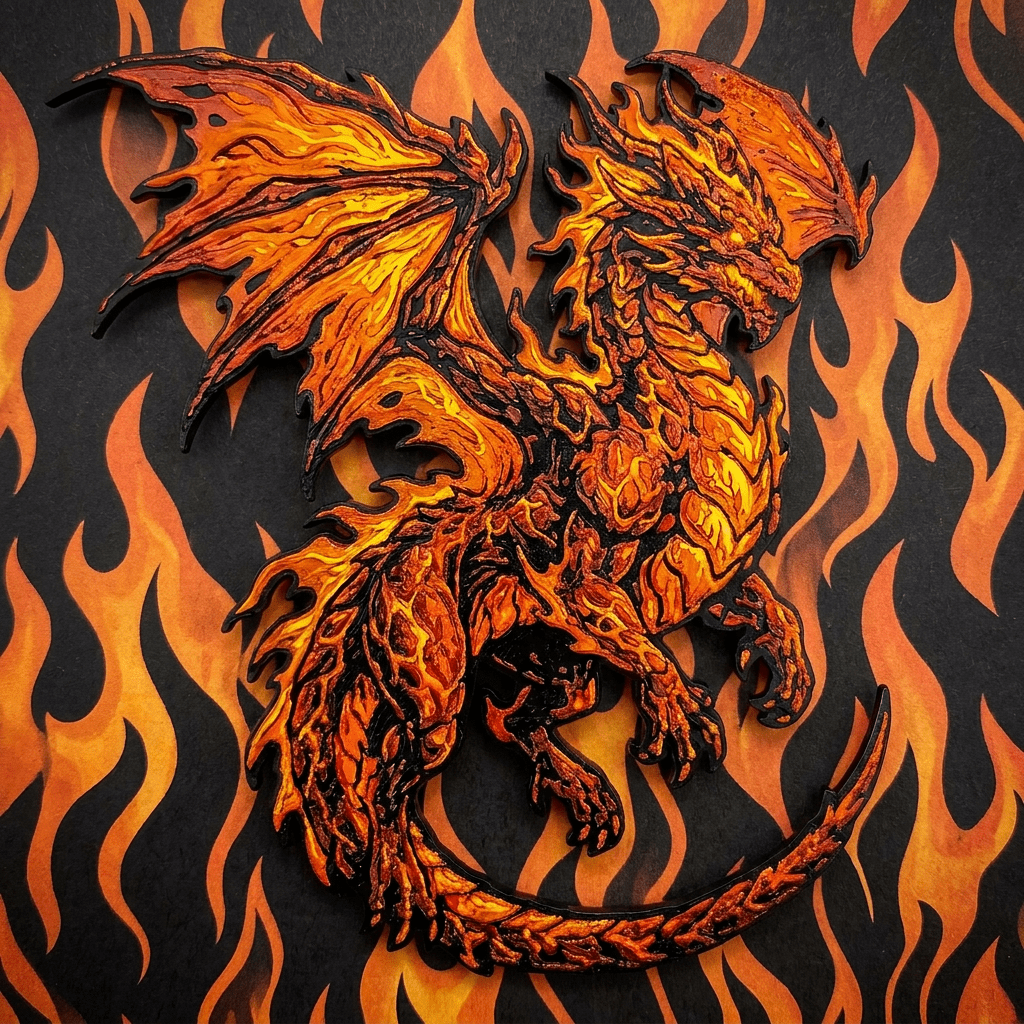 Fire Dragon Collectible Art Magnet