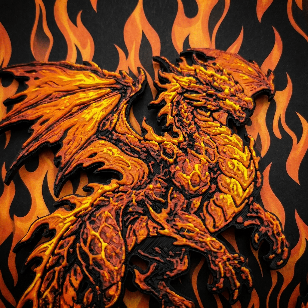 Fire Dragon Collectible Art Magnet