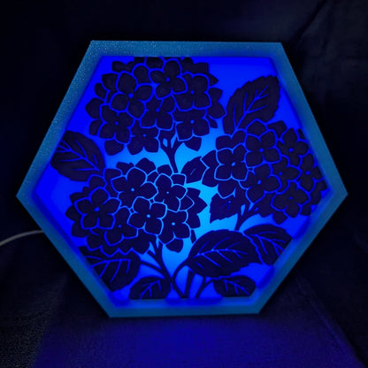 Hydrangea Blossoms LED Hex Lamp