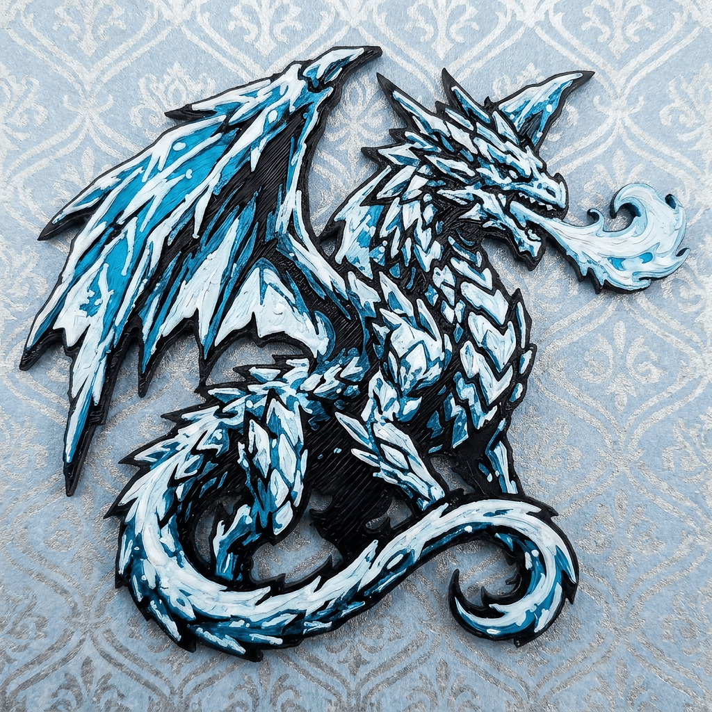 Ice Dragon Collectible Art Magnet