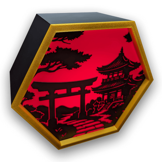Japanese Temple LED Hex Lamp
