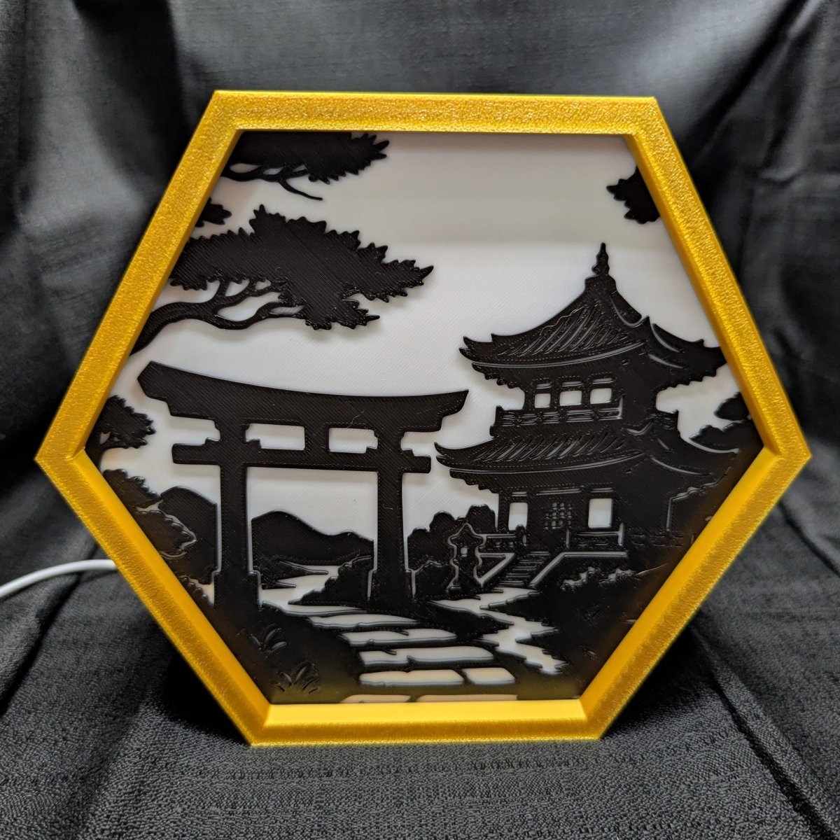 Japanese Temple LED Hex Lamp