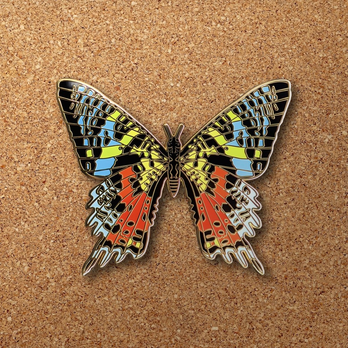 Madagascan Sunset Moth Enamel Pin (B Grade)