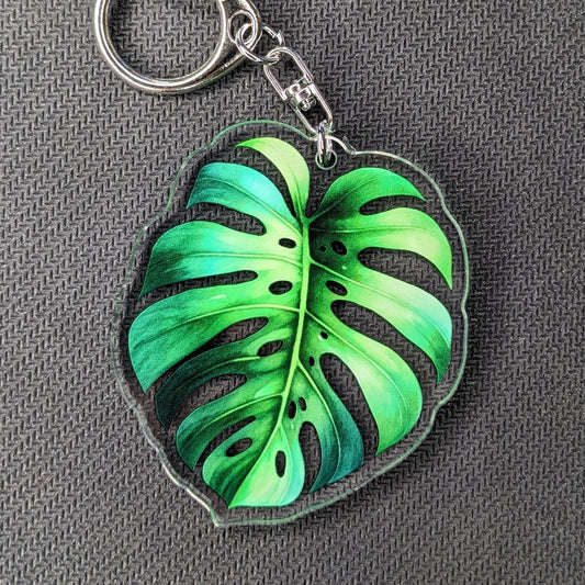 Monstera Leaf Acrylic Keychain / Charm