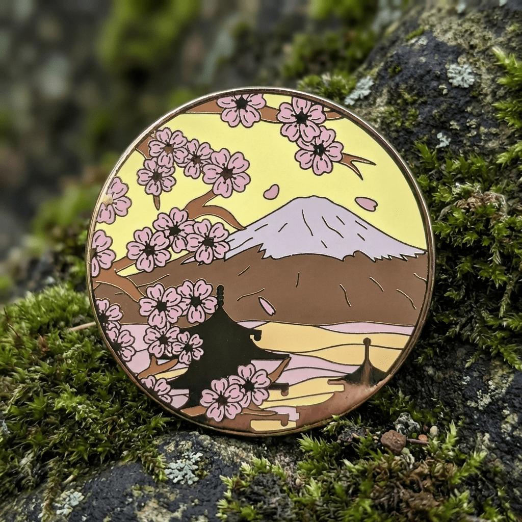 Mt. Fuji & Sakura Blossoms (Day) Enamel Pin