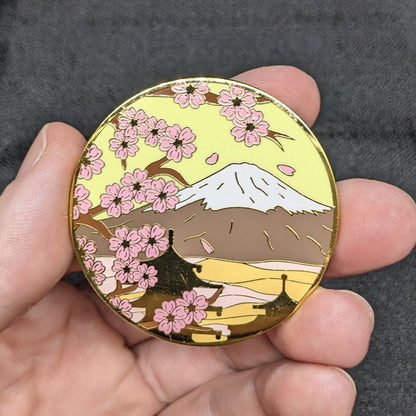 Mt. Fuji & Sakura Blossoms (Day) Enamel Pin (B Grade)