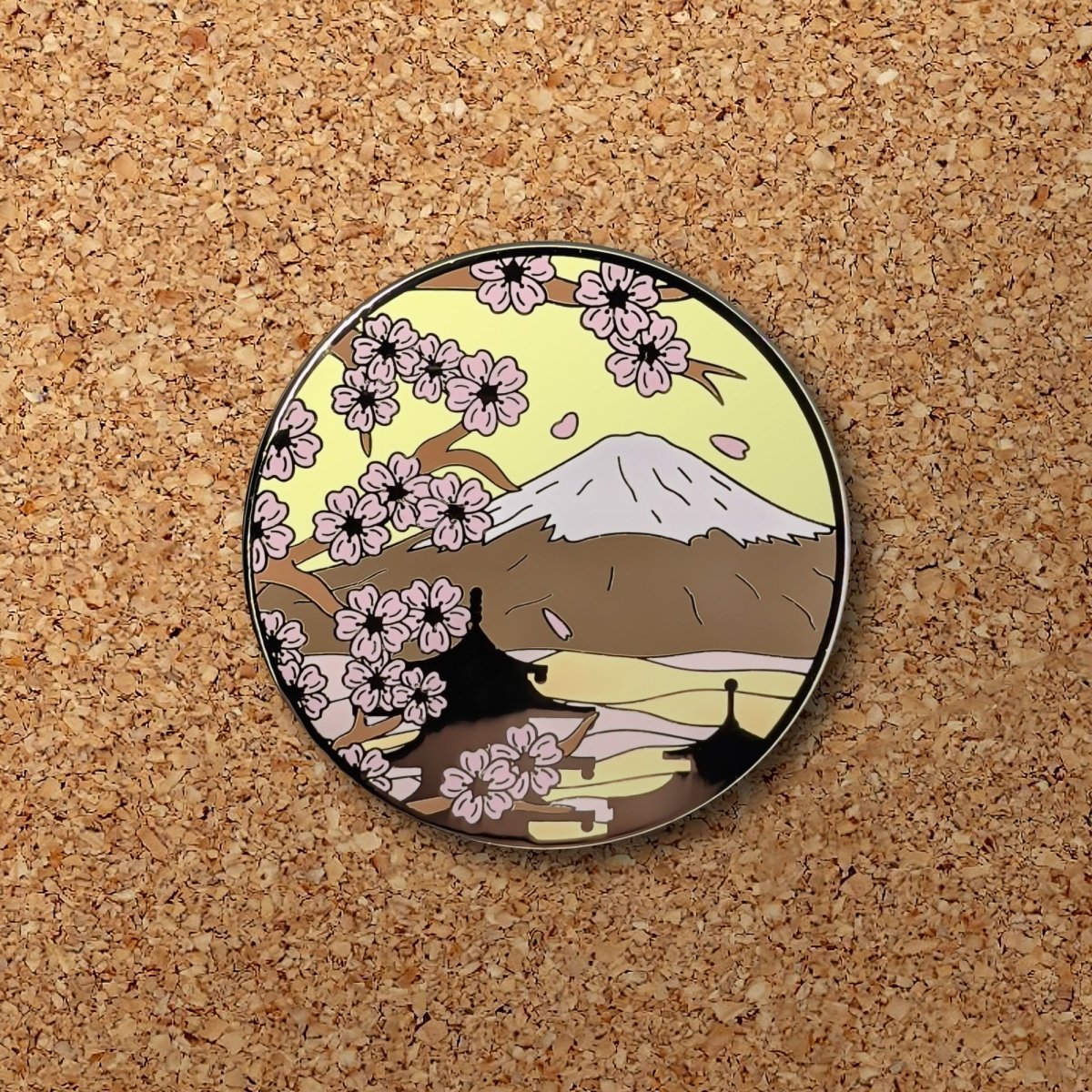 Mt. Fuji & Sakura Blossoms (Day) Enamel Pin (B Grade)