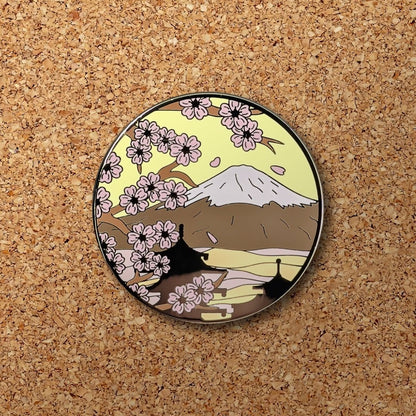 Mt. Fuji & Sakura Blossoms (Day) Enamel Pin (B Grade)