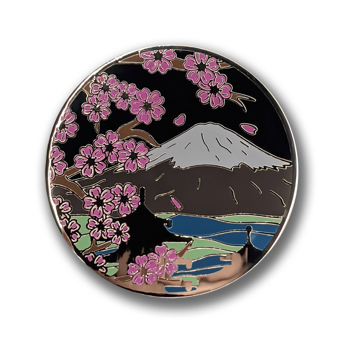 Mt. Fuji & Sakura Blossoms (Night) Enamel Pin