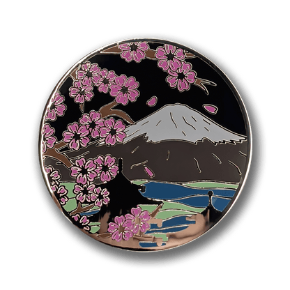 Mt. Fuji & Sakura Blossoms (Night) Enamel Pin