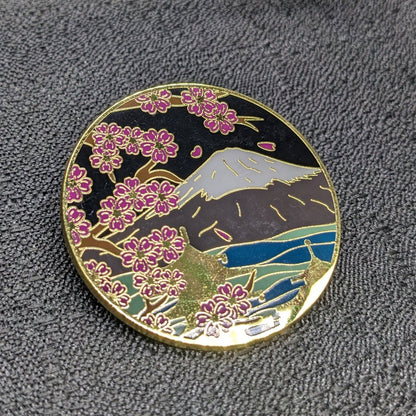 Mt. Fuji & Sakura Blossoms (Night) Enamel Pin (B Grade)