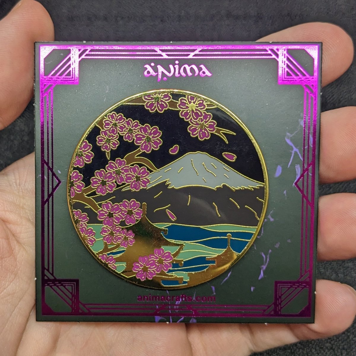 Mt. Fuji & Sakura Blossoms (Night) Enamel Pin (B Grade)
