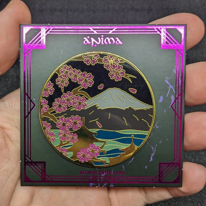 Mt. Fuji & Sakura Blossoms (Night) Enamel Pin (B Grade)