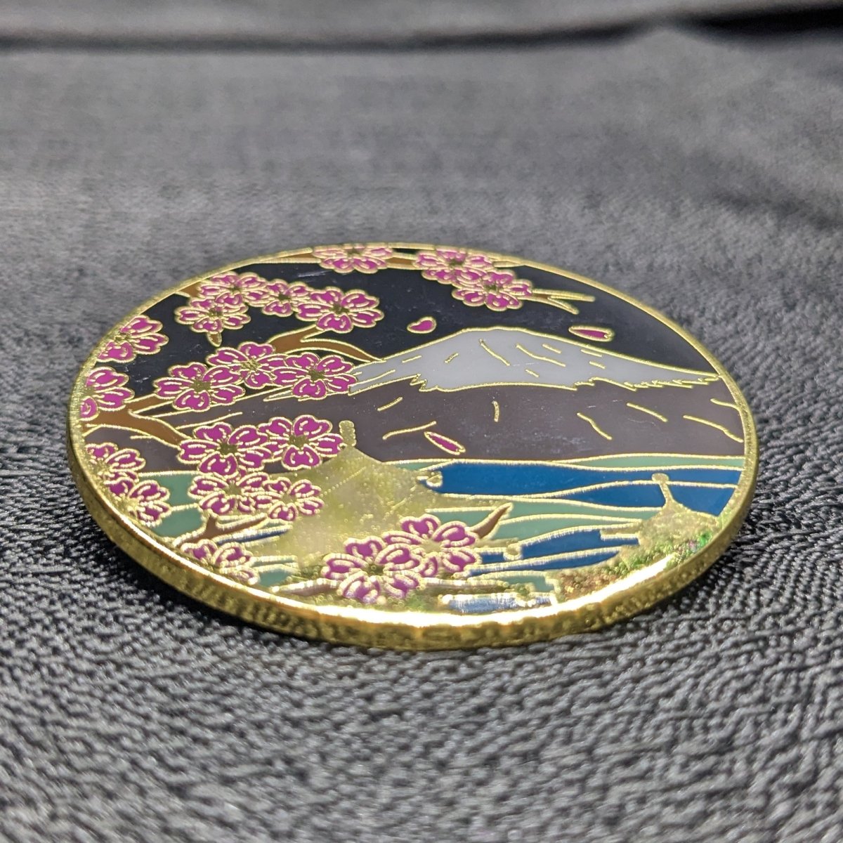 Mt. Fuji & Sakura Blossoms (Night) Enamel Pin (B Grade)