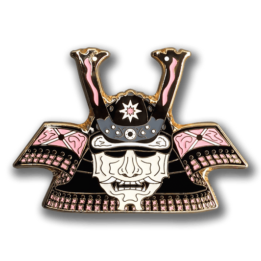 Orchid Kabuto Enamel Pin