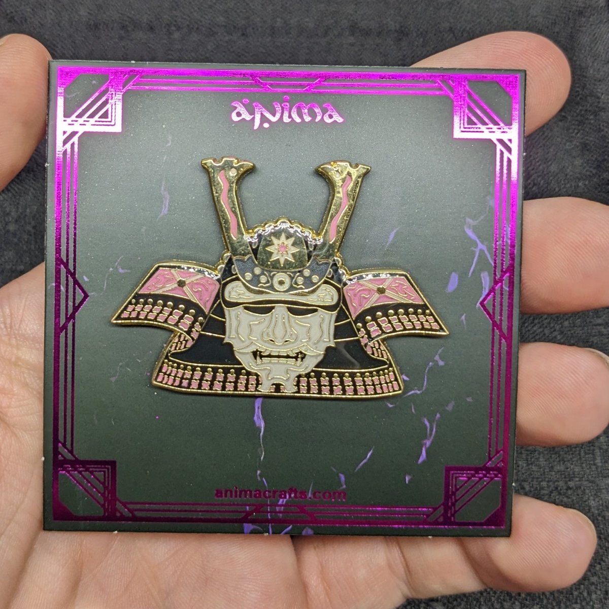 Orchid Kabuto Enamel Pin (B Grade)