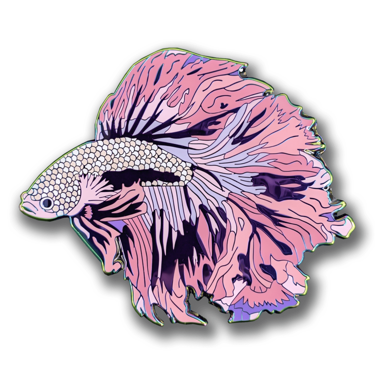 Pink Cloud Betta Fish Enamel Pin