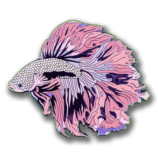 Pink Cloud Betta Fish Enamel Pin