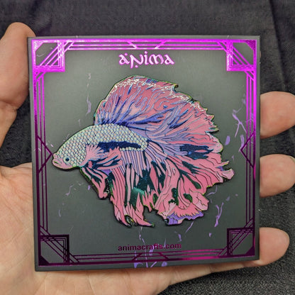 Pink Cloud Betta Fish Enamel Pin (B Grade)