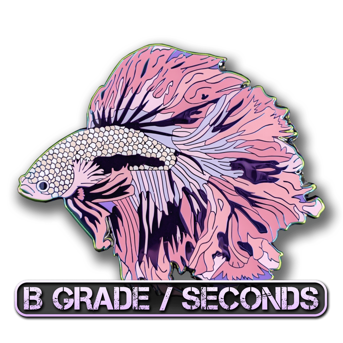 Pink Cloud Betta Fish Enamel Pin (B Grade)
