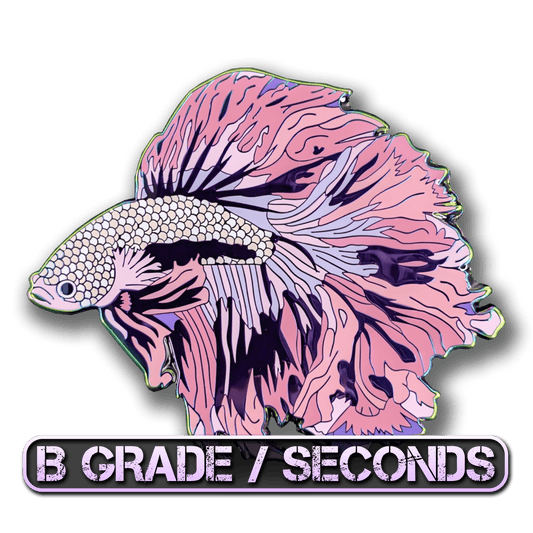 Pink Cloud Betta Fish Enamel Pin (B Grade)