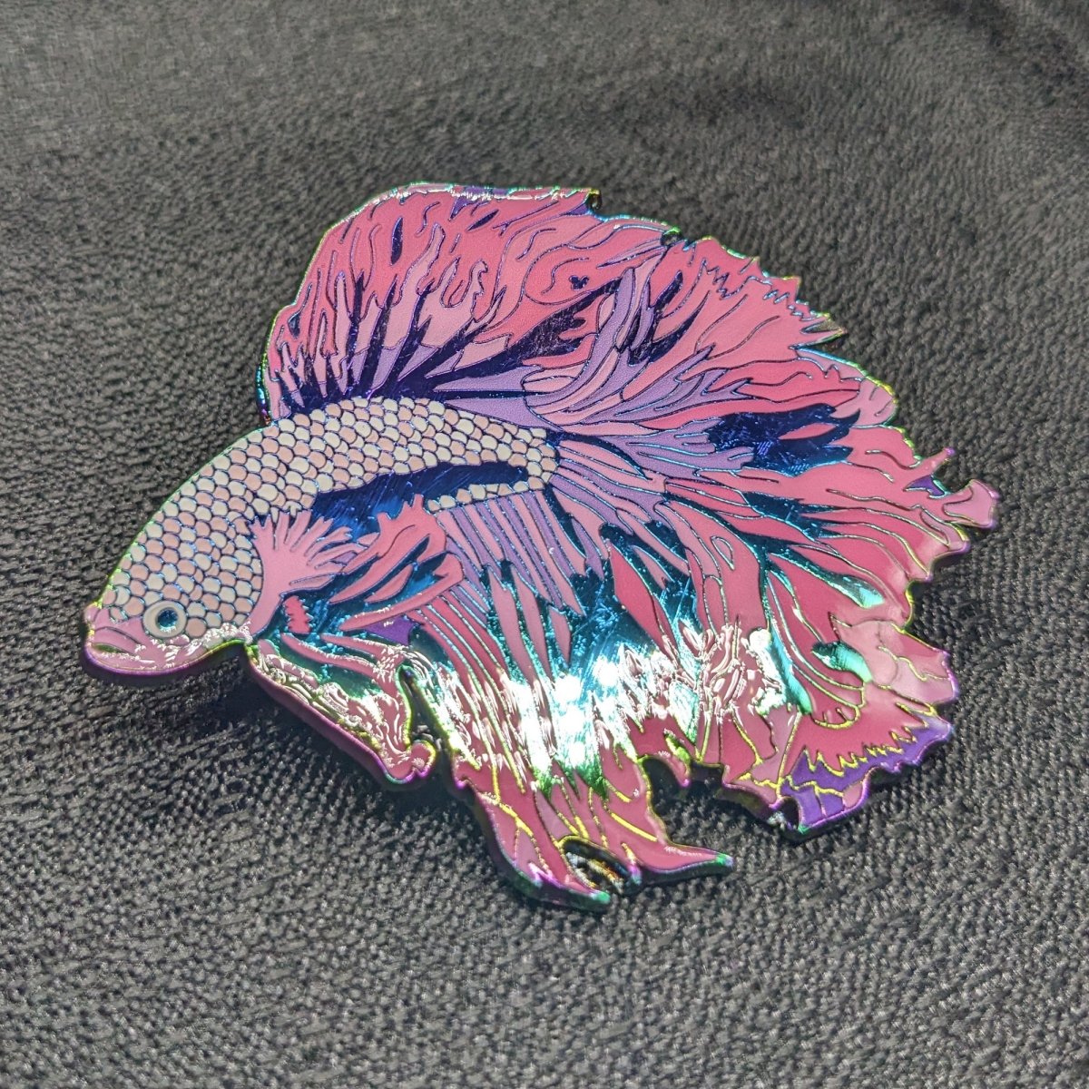 Pink Cloud Betta Fish Enamel Pin (B Grade)