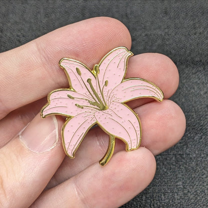 Pink Lily Enamel Pin (B Grade)