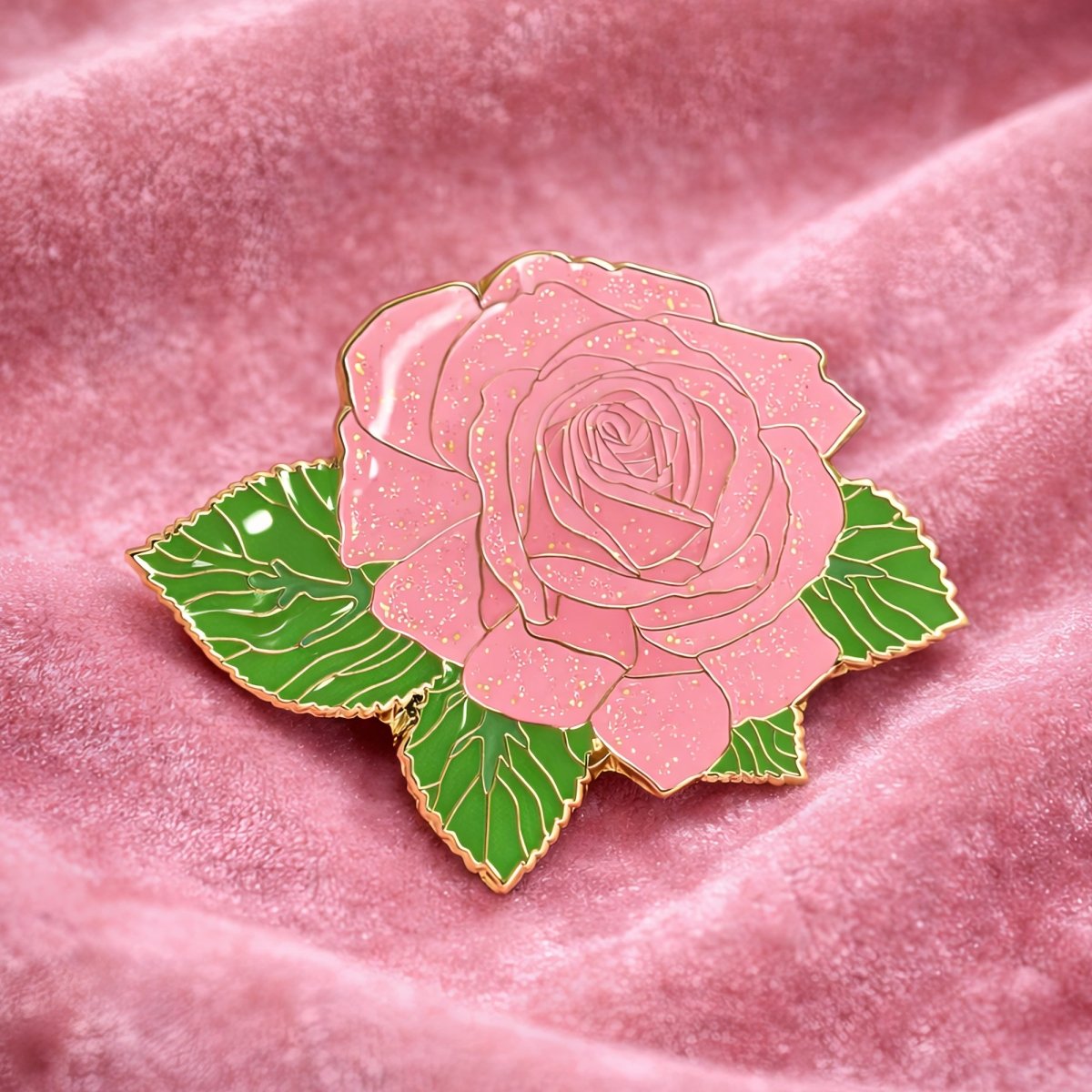 Pink Rose Blossom Enamel Pin