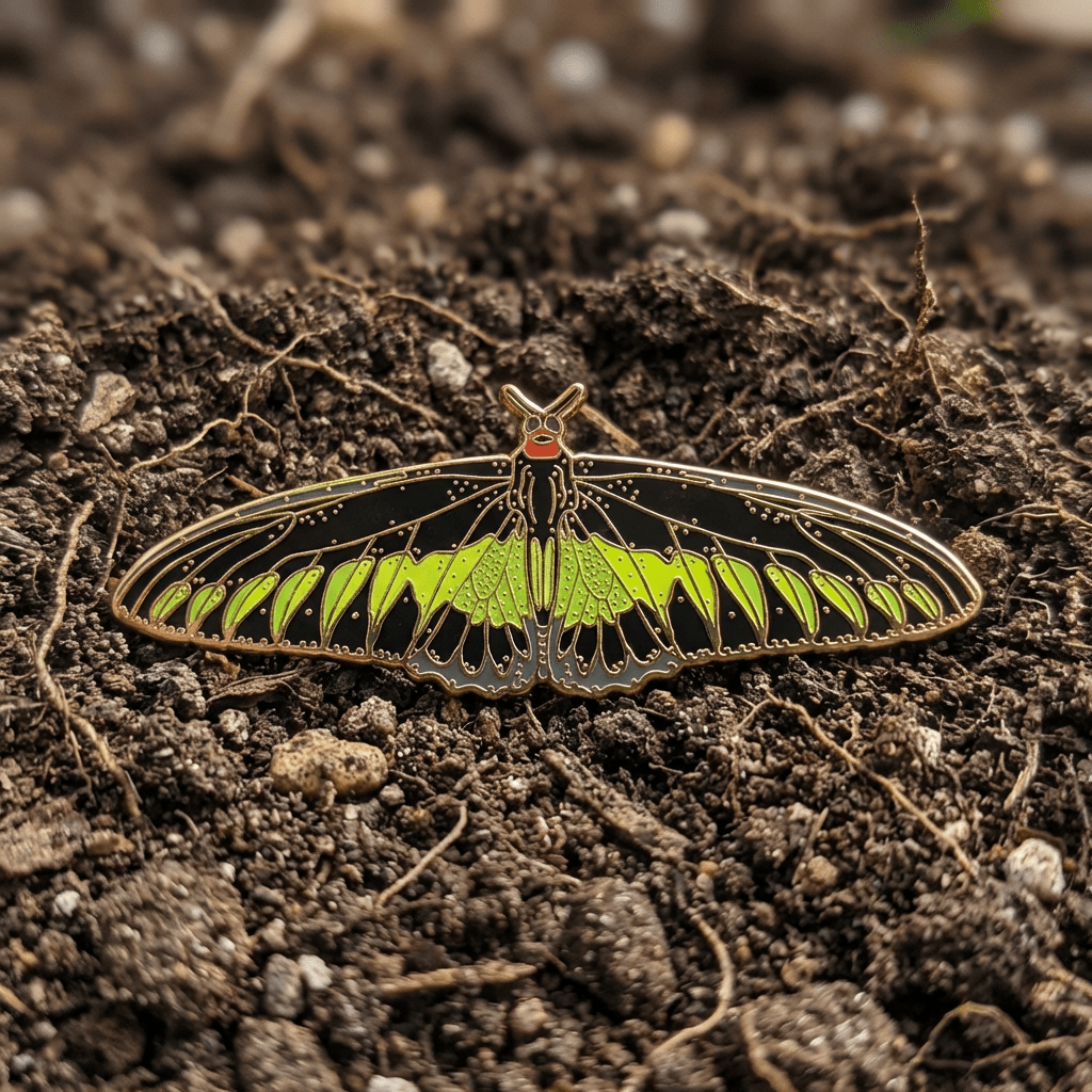 Rajah Brooke's Birdwing Butterfly Enamel Pin