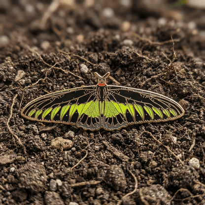 Rajah Brooke's Birdwing Butterfly Enamel Pin