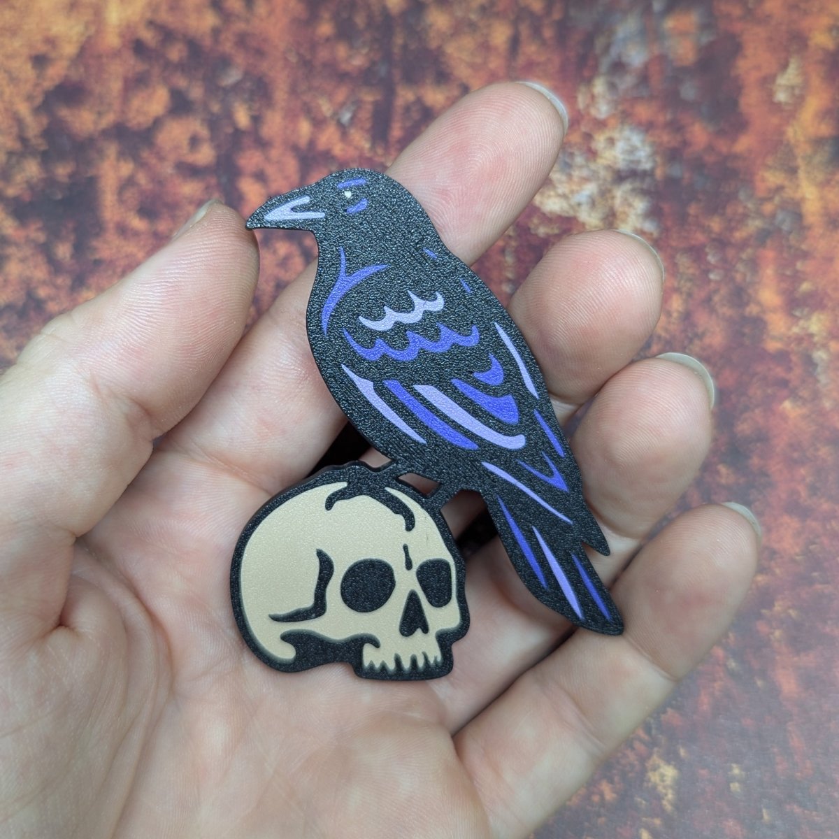 Raven & Skull Magnet (Halloween Magnet Set Vol.1)
