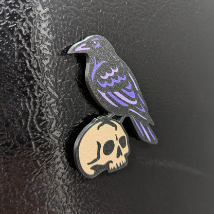 Raven & Skull Magnet (Halloween Magnet Set Vol.1)
