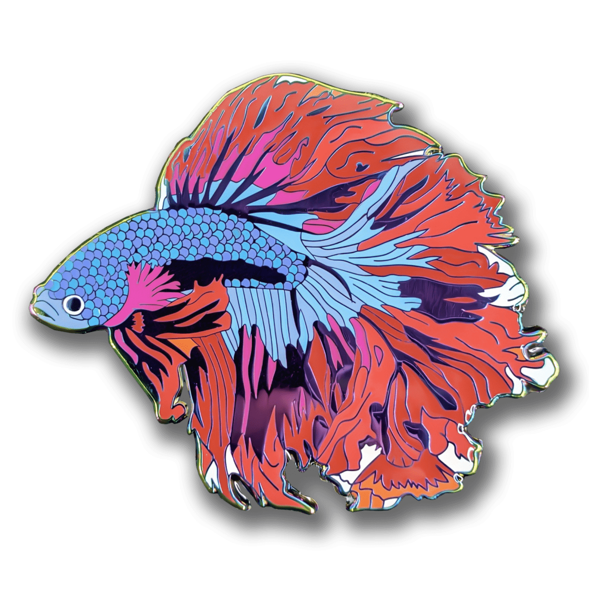 Red Moon Betta Fish Enamel Pin