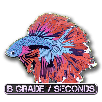 Red Moon Betta Fish Enamel Pin (B Grade)