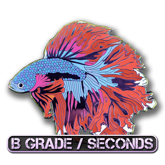 Red Moon Betta Fish Enamel Pin (B Grade)