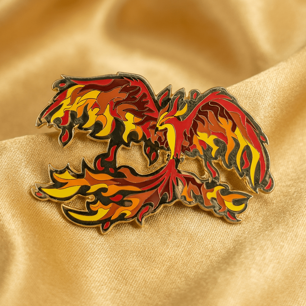 Red Phoenix Enamel Pin