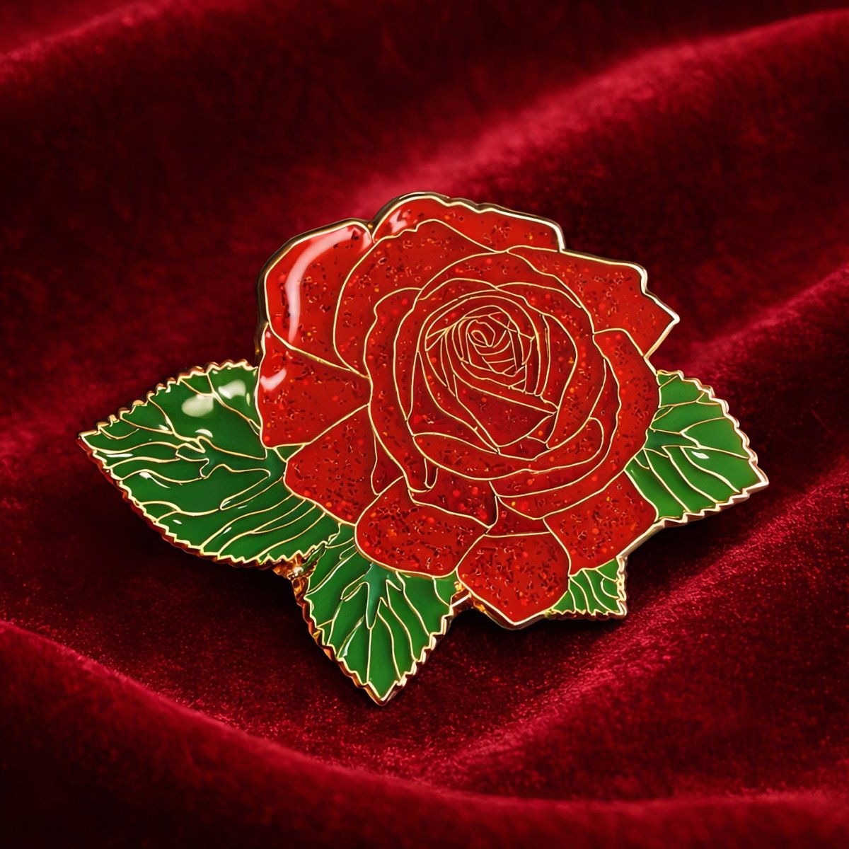 Red Rose Blossom Enamel Pin