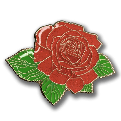 Red Rose Blossom Enamel Pin