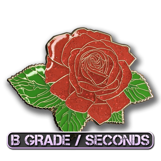 Red Rose Blossom Enamel Pin (B Grade)