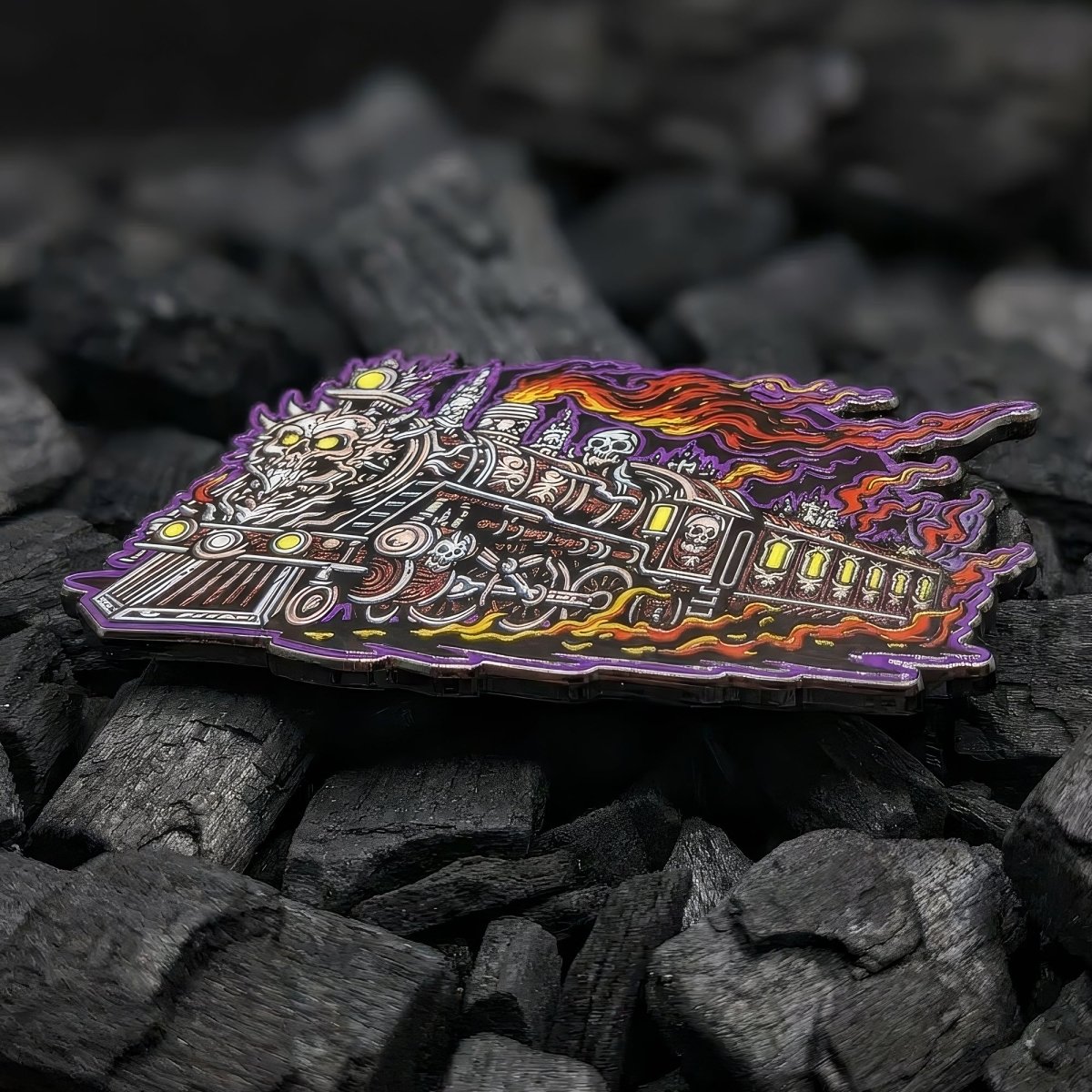 Skull Train Enamel Pin