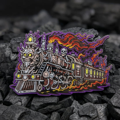 Skull Train Enamel Pin