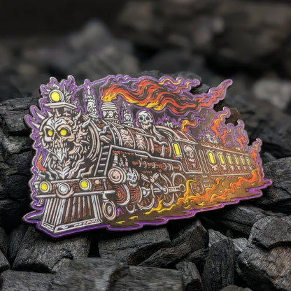 Skull Train Enamel Pin