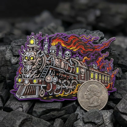 Skull Train Enamel Pin